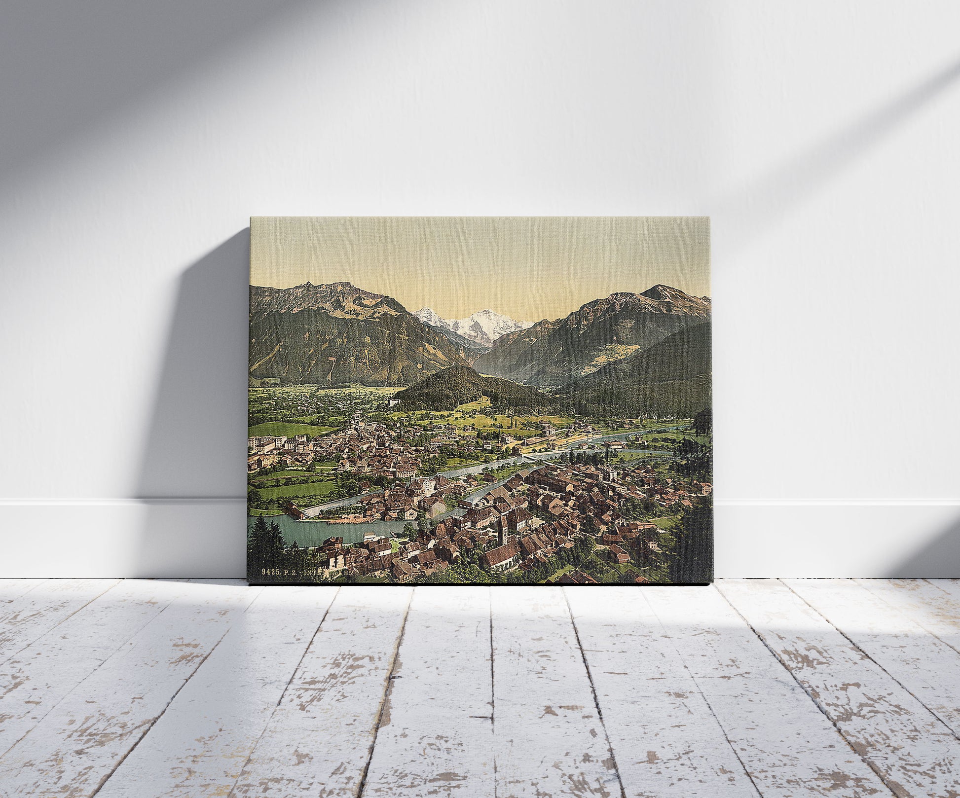 A picture of Interlaken, from the Heimwehfluh, towards the Harder, Bernese Oberland, Switzerland