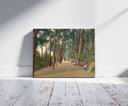 A picture of Invalids' walk, Bournemouth, England, a mockup of the print leaning against a wall