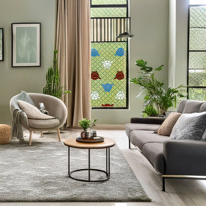 A picture of Ito nishiki (yarn brocade), a mockup of the print leaning against a wall