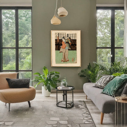 A picture of Izutsu kumenosuke, a mockup of the print leaning against a wall