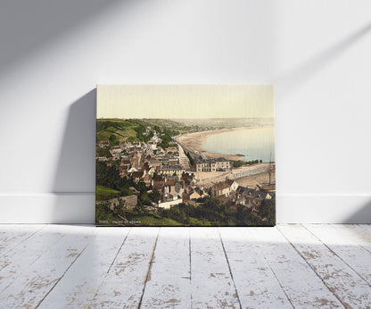 A picture of Jersey, Saint Aubins, Channel Islands, a mockup of the print leaning against a wall
