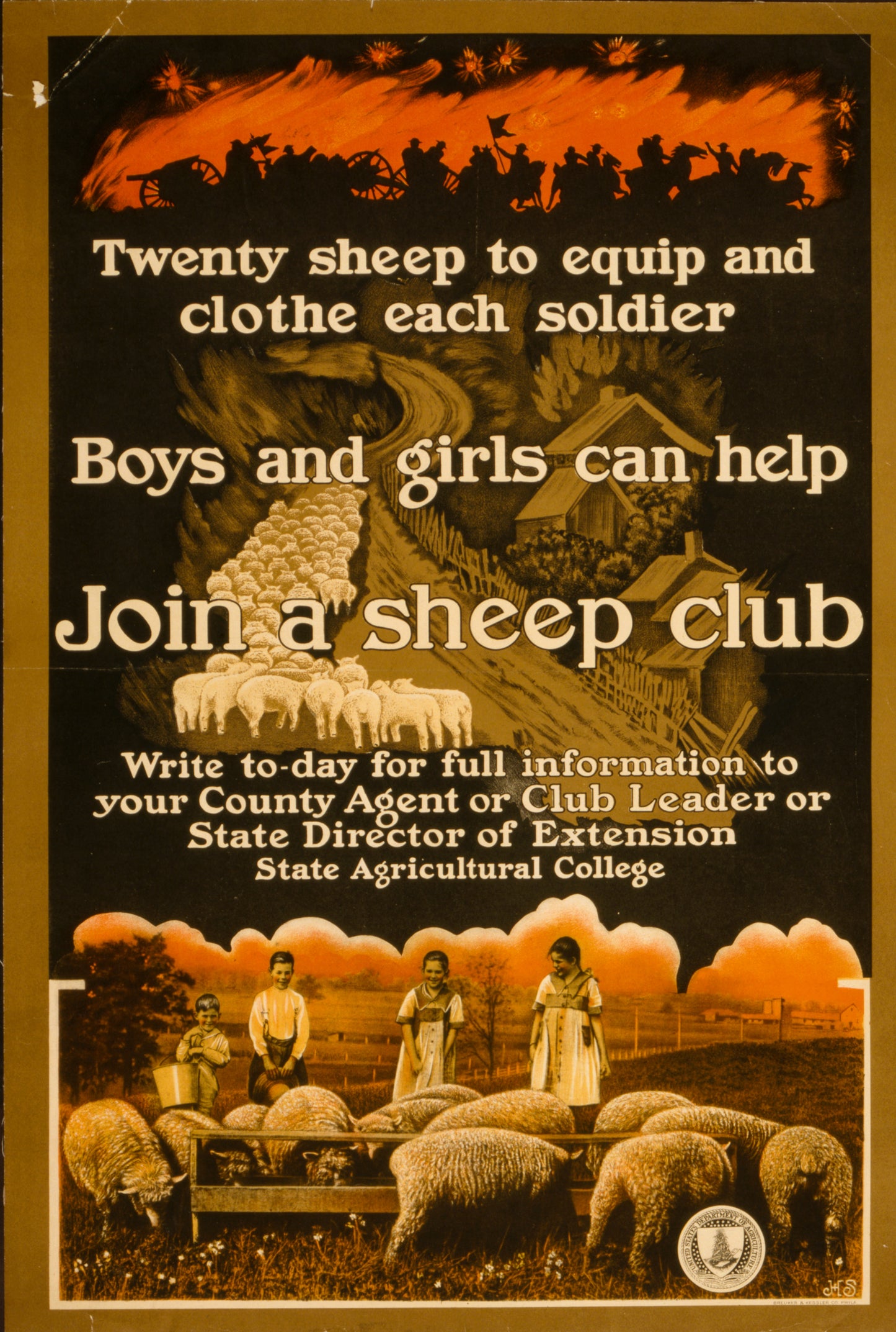 A picture of Join a sheep club Twenty sheep to equip and clothe each soldier /
