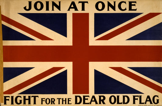 A picture of Join at once. Fight for the dear old flag