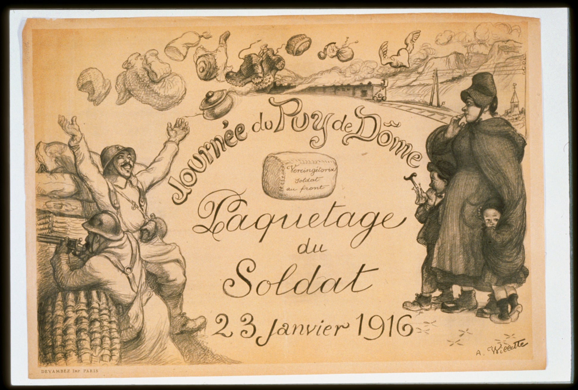 A picture of Journée du Puy de Döme. Paquetage du soldat. 23 janvier 1916