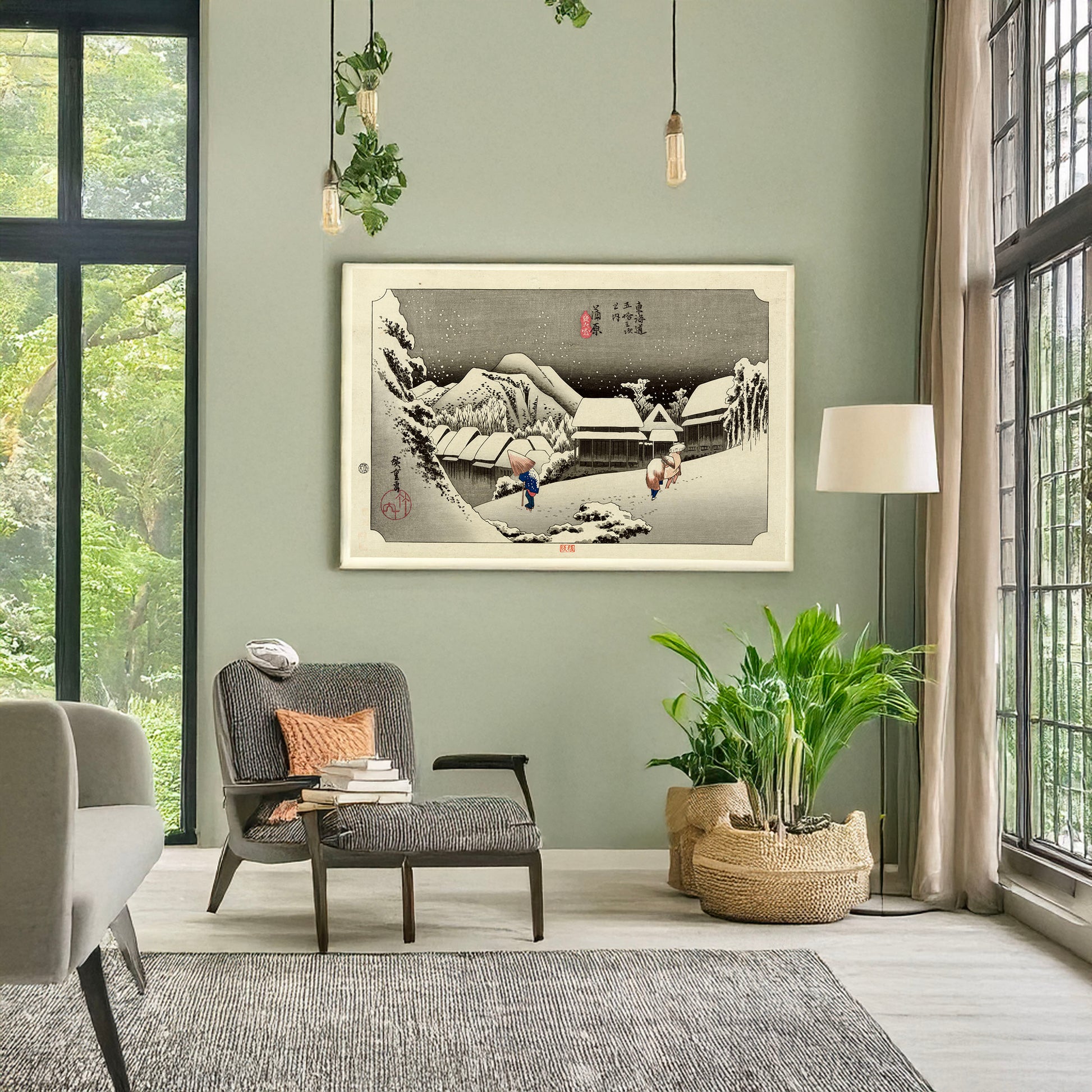 A picture of Kanbara 2nd edition, a mockup of the print leaning against a wall