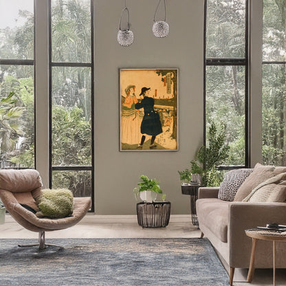 A picture of Kanda Myōjin shanai, a mockup of the print leaning against a wall