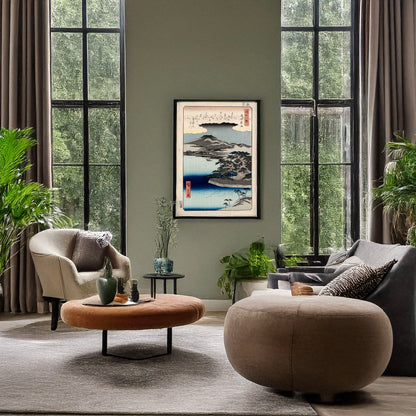 A picture of Karasaki no yau, a mockup of the print leaning against a wall