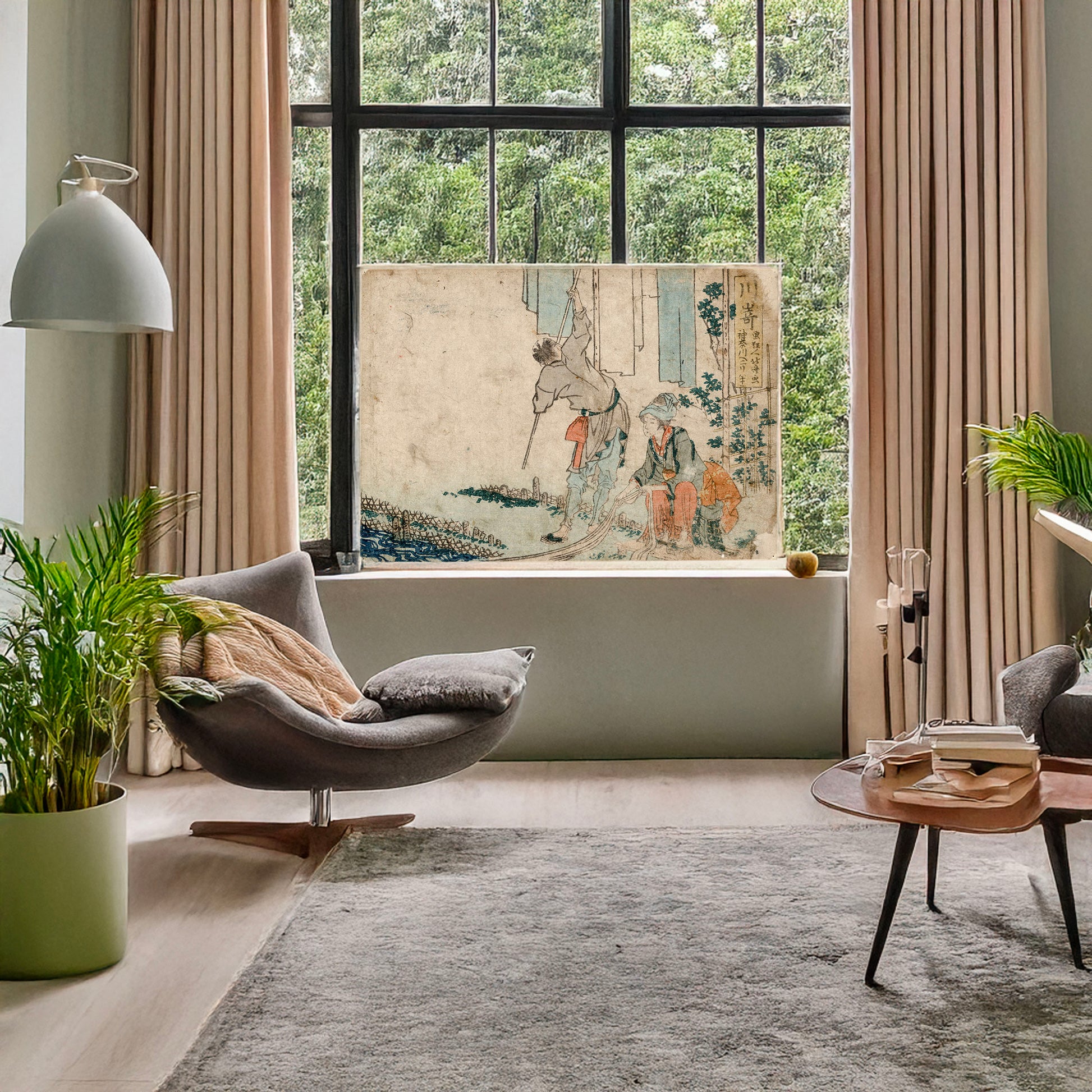 A picture of Kawasaki, a mockup of the print leaning against a wall