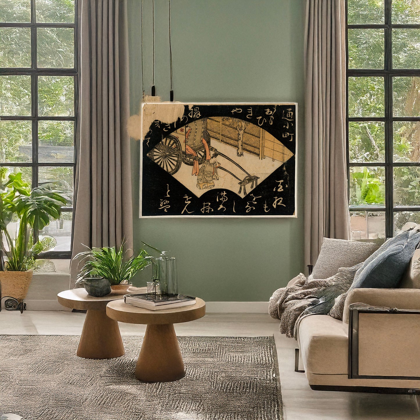 A picture of Kayoi komachi, a mockup of the print leaning against a wall