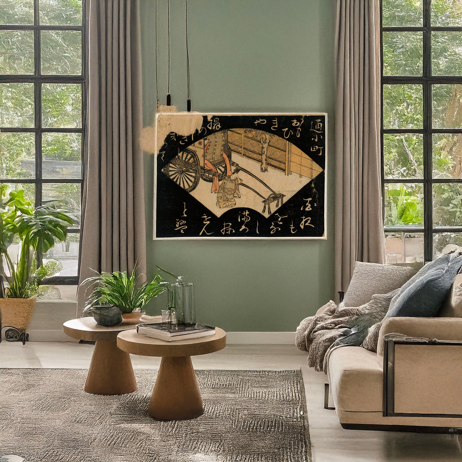A picture of Kayoi komachi, a mockup of the print leaning against a wall