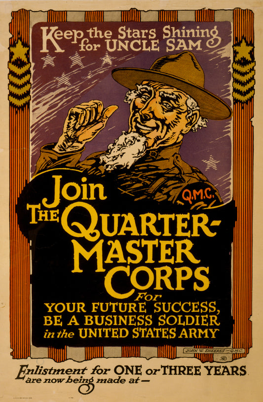 A picture of Keep the stars shining for Uncle Sam - Join the Quartermaster Corps