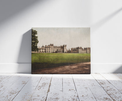 A picture of Kelso. Floors Castle, a mockup of the print leaning against a wall