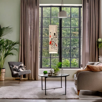 A picture of Kijin zu, a mockup of the print leaning against a wall