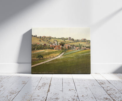 A picture of Kohlgrub Bad (i.e. Bad Kohlgrub), Upper Bavaria, Germany, a mockup of the print leaning against a wall