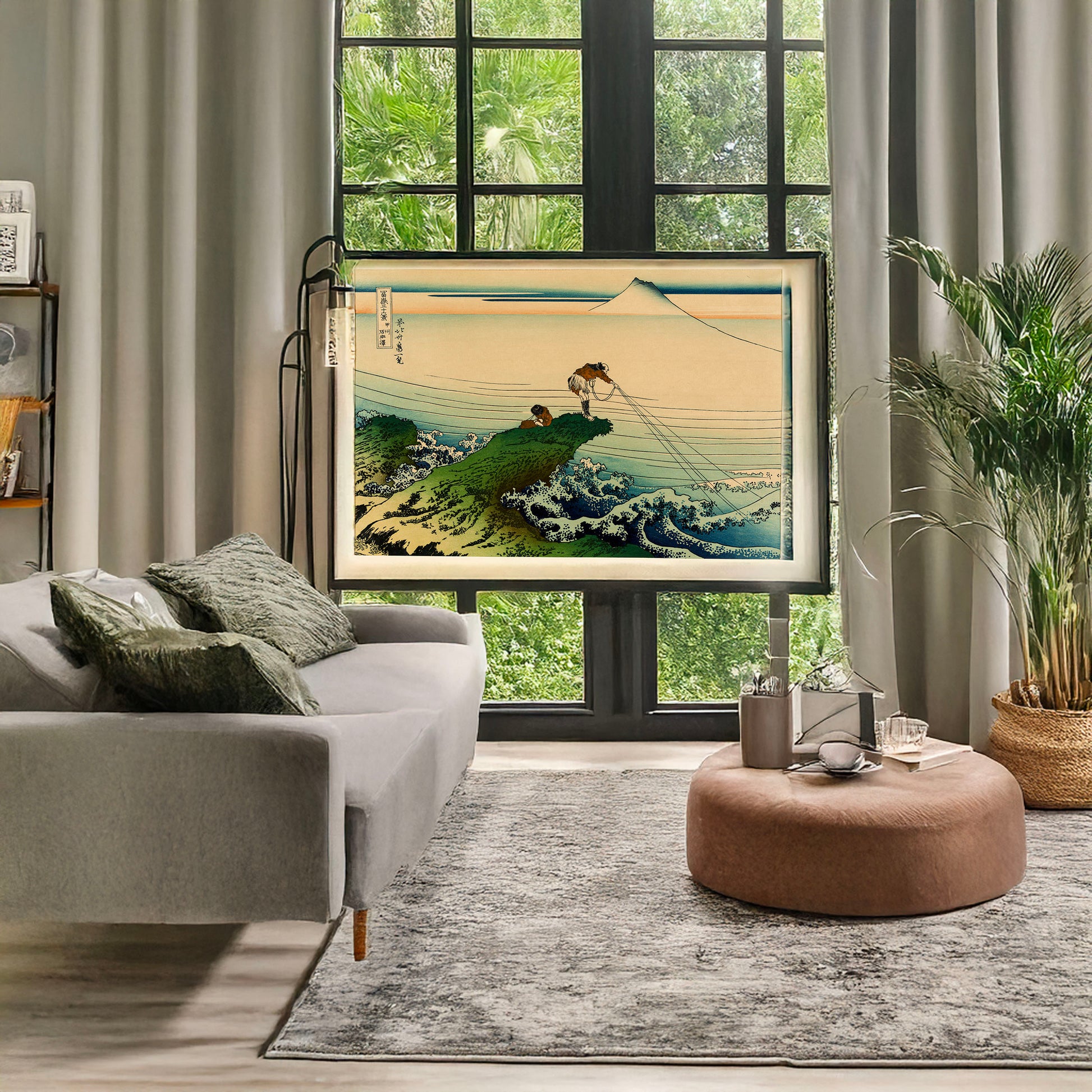 A picture of Kōshū kajikazawa, a mockup of the print leaning against a wall