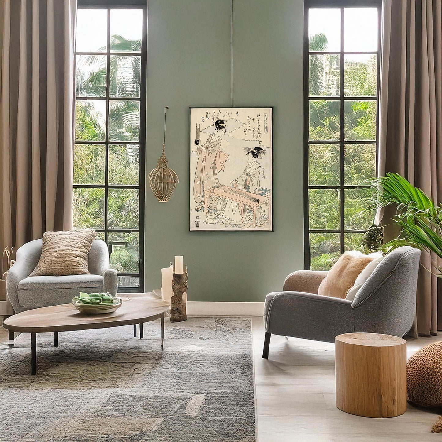 A picture of Koto to shō, a mockup of the print leaning against a wall