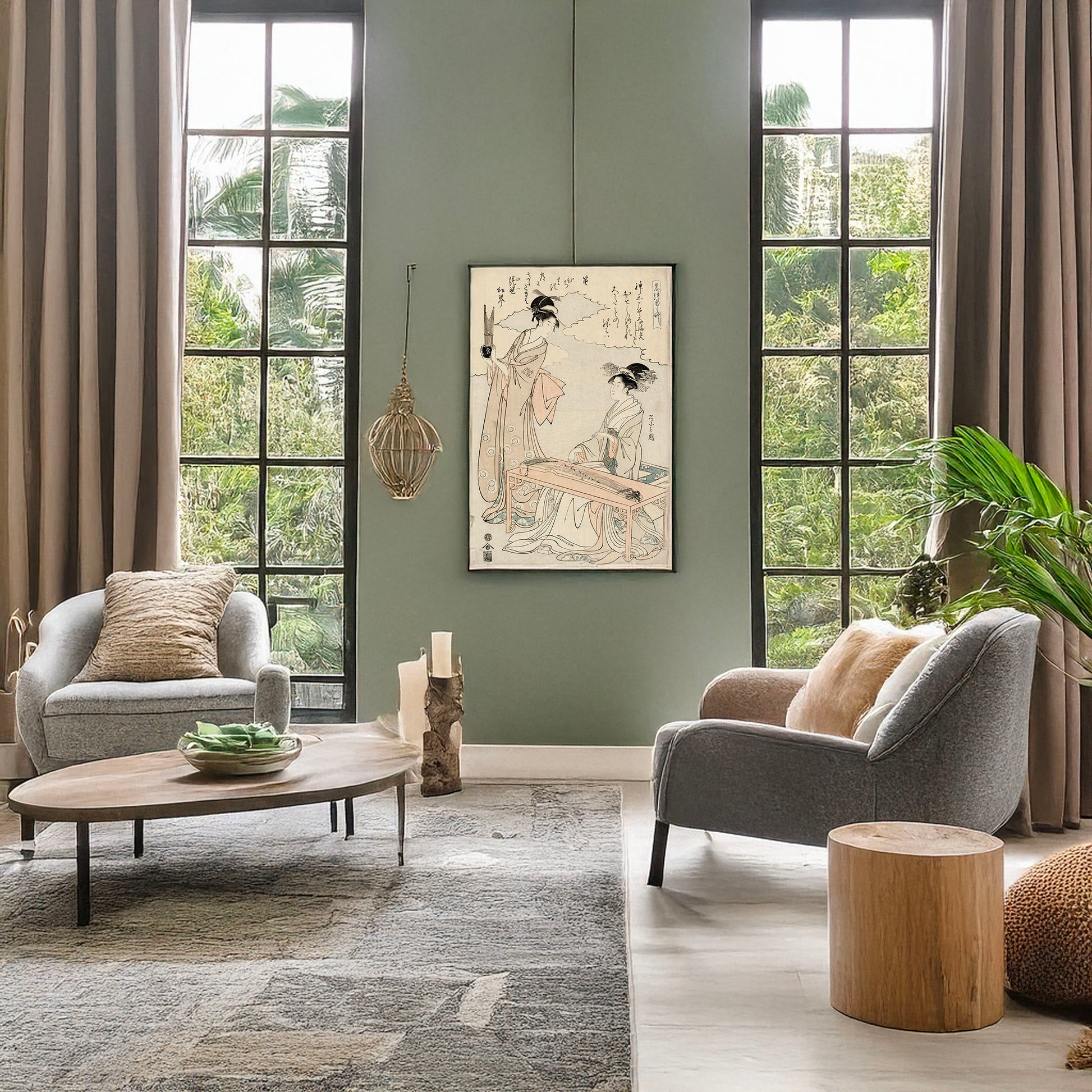 A picture of Koto to shō, a mockup of the print leaning against a wall