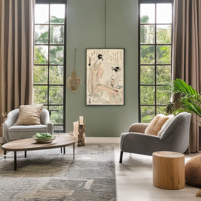 A picture of Koto to shō, a mockup of the print leaning against a wall
