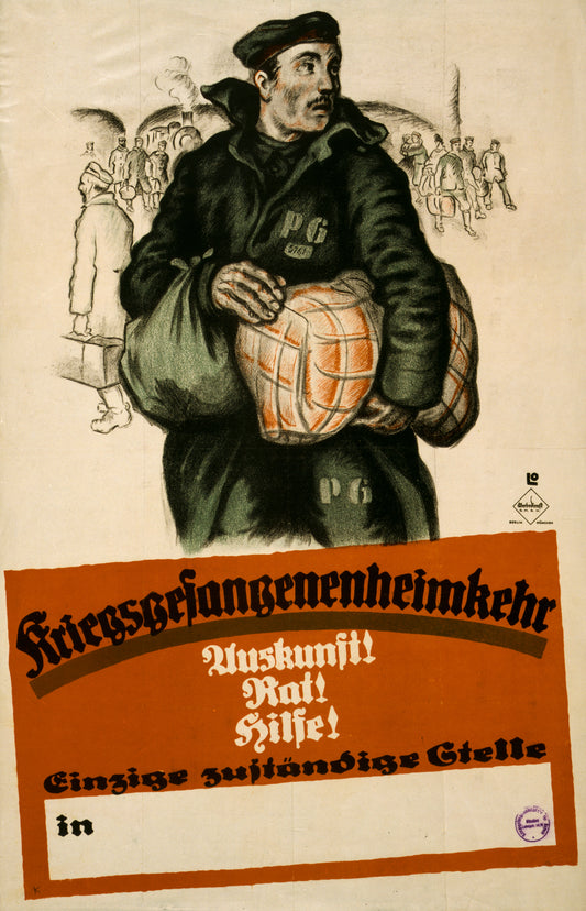 A picture of Kriegsgefangenenheimkehr. Auskunft! Rat! Hilfe!