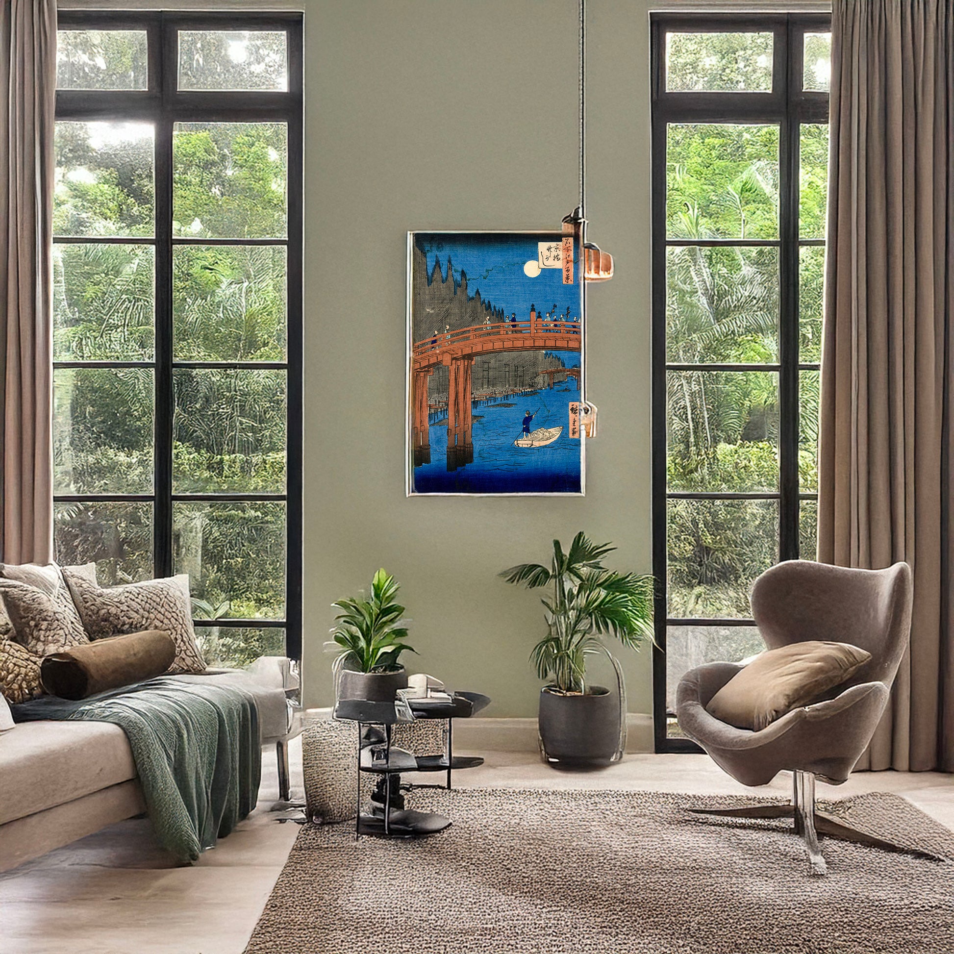 A picture of Kyōbashi takegashi, a mockup of the print leaning against a wall