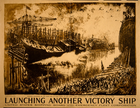 A picture of Launching another victory ship United States Shipping Board, Emergency Fleet Corporation /