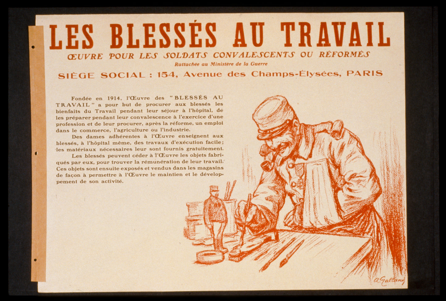 A picture of Les Blessés au travail. Oeuvre pour les soldats convalescents ou réformés