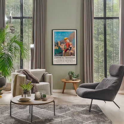 A picture of Lest they perish Campaign for $30,000,000 - American Committee for Relief in the Near East--Armenia-Greece-Syria-Persia /, a mockup of the print leaning against a wall