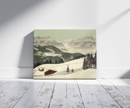 A picture of Leysin, view of the Rhone Valley in winter, Vaud, Canton of, Switzerland