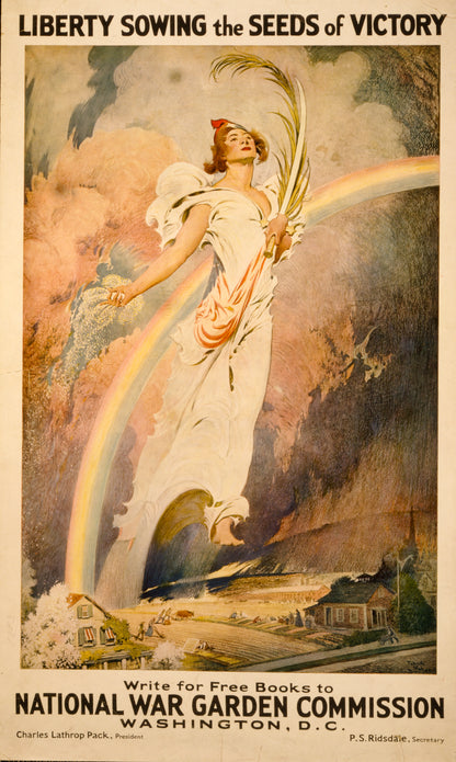 A picture of Liberty sowing the seeds of victory