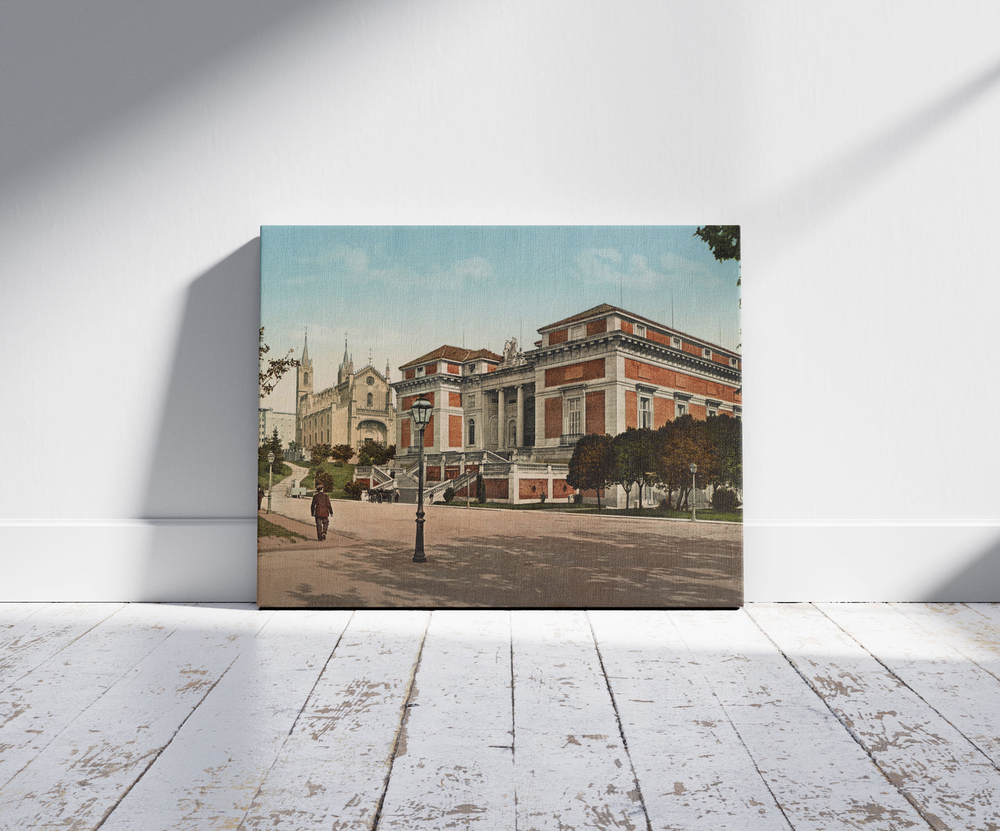 A picture of Madrid. Museo Nacional de Pintura y Escultura, a mockup of the print leaning against a wall