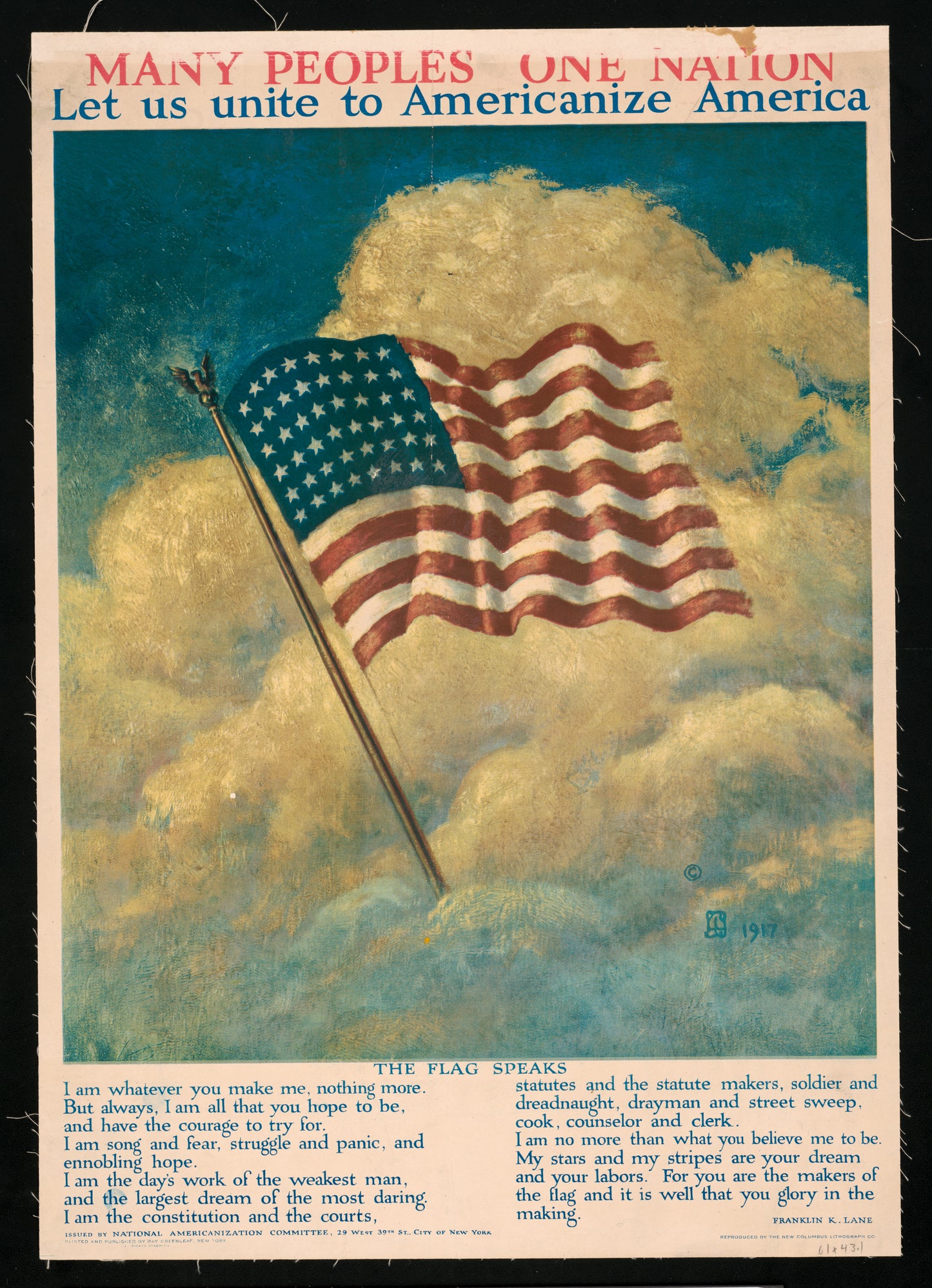 A picture of Many peoples - one nation Let us unite to Americanize America.