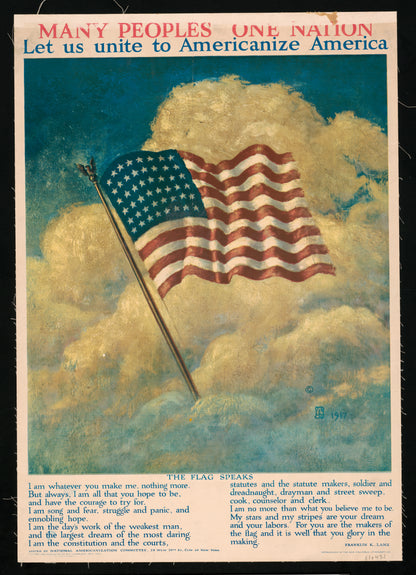 A picture of Many peoples - one nation Let us unite to Americanize America.