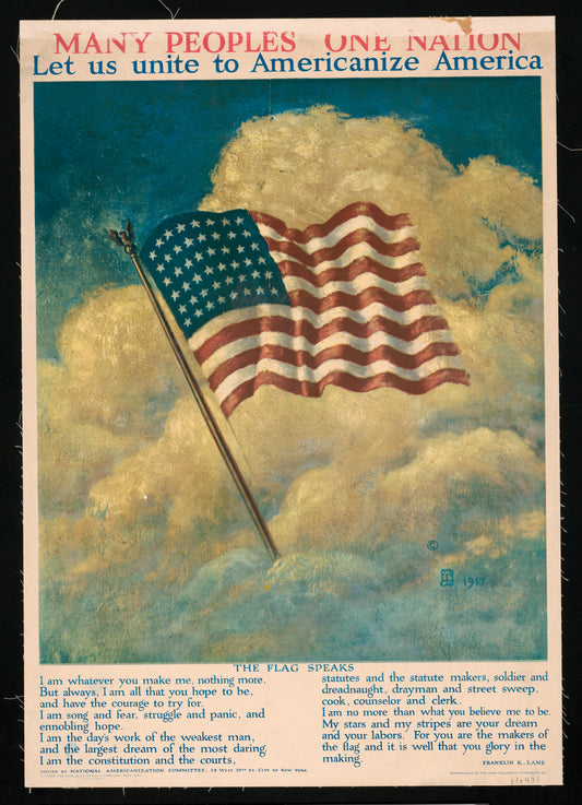 A picture of Many peoples - one nation Let us unite to Americanize America.
