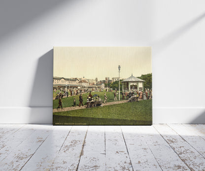 A picture of Market place, Norderney, Germany, a mockup of the print leaning against a wall