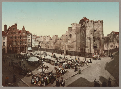 A picture of Market square by the Chateau des Comtes in Ghent, Belgium