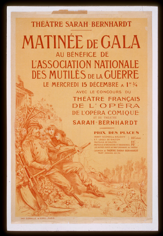 A picture of Matinée de gala au bénéfice de l'Association Nationale de Mutilés de la Guerre Théâtre Sarah Bernhardt
