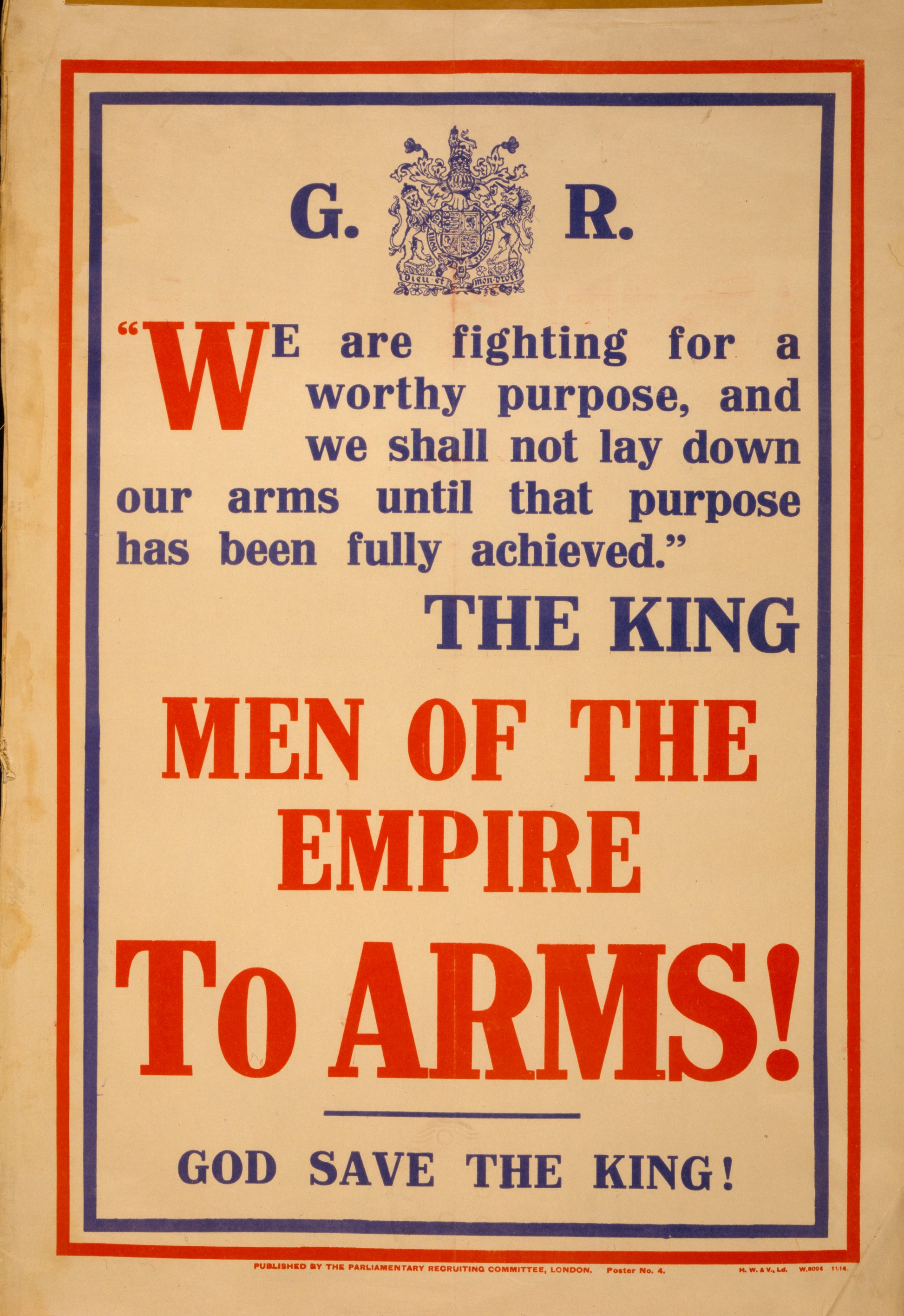 A picture of Men of the empire to arms! God save the king!