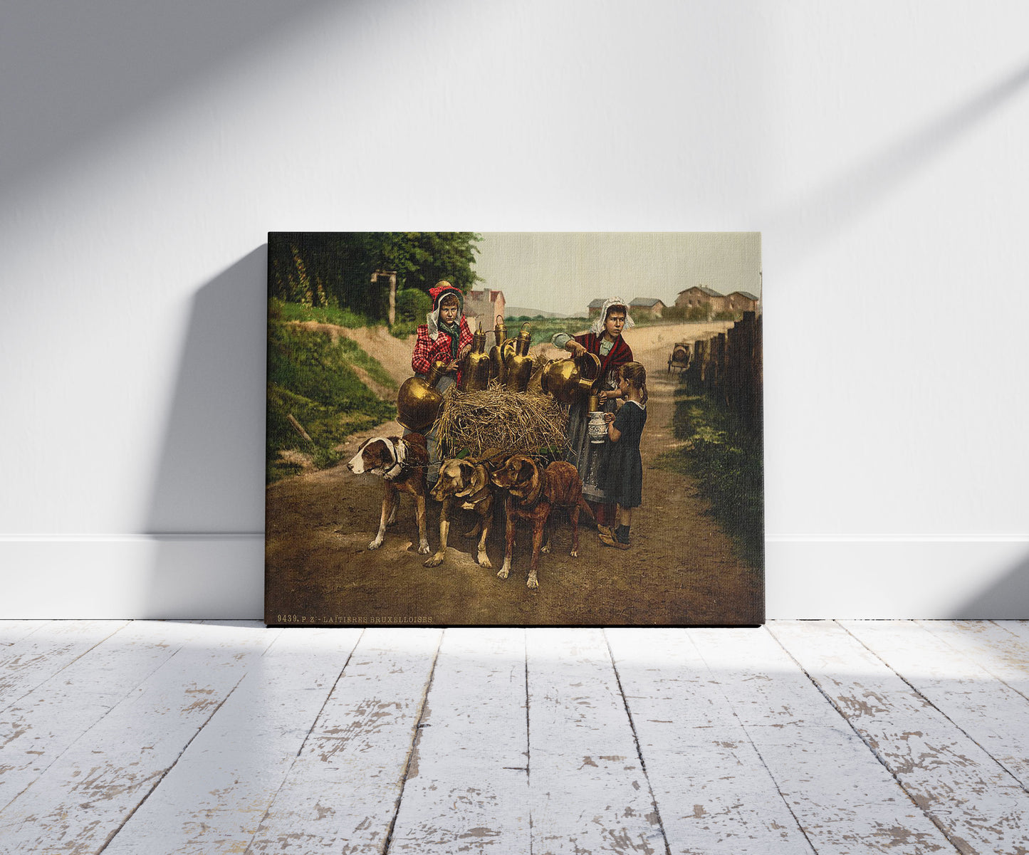 A picture of Milksellers, Brussels, Belgium, a mockup of the print leaning against a wall