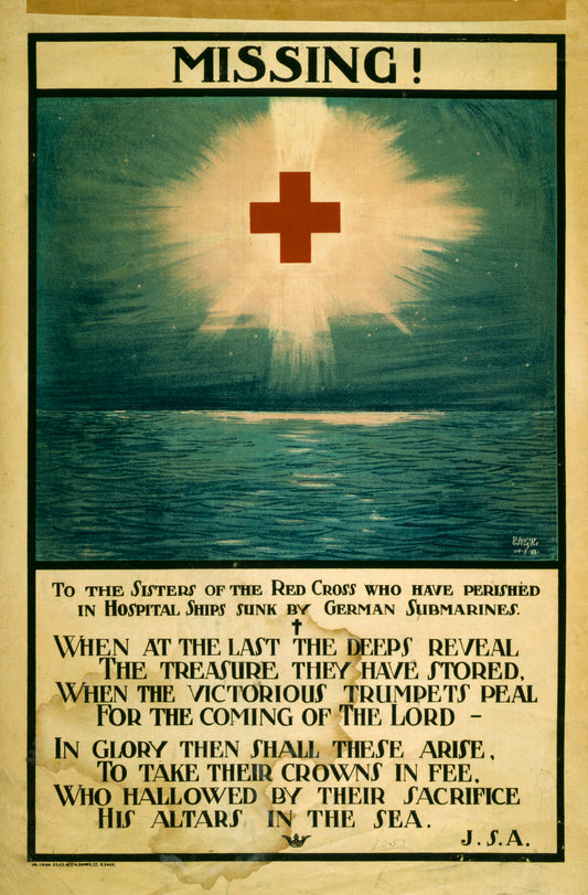 A picture of Missing! To the sisters of the Red Cross who have perished in hospital ships sunk by German submarines