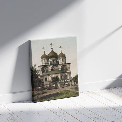 A picture of Moscou. Eglise du Monastère Nowo Spassky, a mockup of the print leaning against a wall