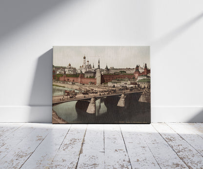 A picture of Moscou. Le Kremlin, a mockup of the print leaning against a wall