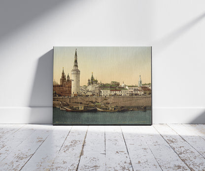 A picture of Moscou. Le Kremlin, a mockup of the print leaning against a wall