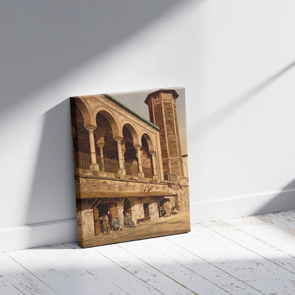 A picture of Mosque of St. Catherine, Tunis, Tunisia, a mockup of the print leaning against a wall