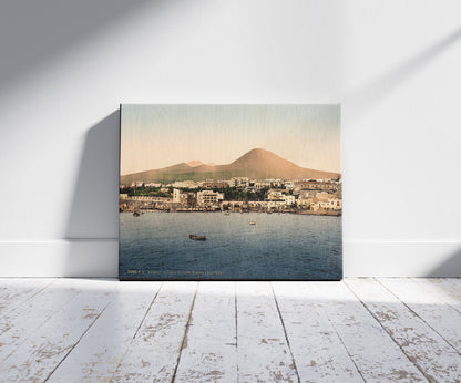 A picture of Mount Vesuvius, with Torre de Creco (i.e. Torre del Greco), Naples, Italy