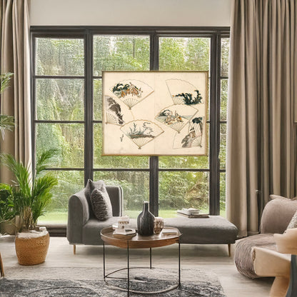 A picture of Mutamagawa senmen harimaze, a mockup of the print leaning against a wall