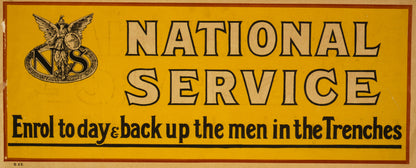 A picture of National service. Enrol today & back up the men in the trenches