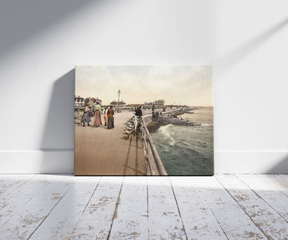 A picture of New East Parade, Bognor, England, a mockup of the print leaning against a wall