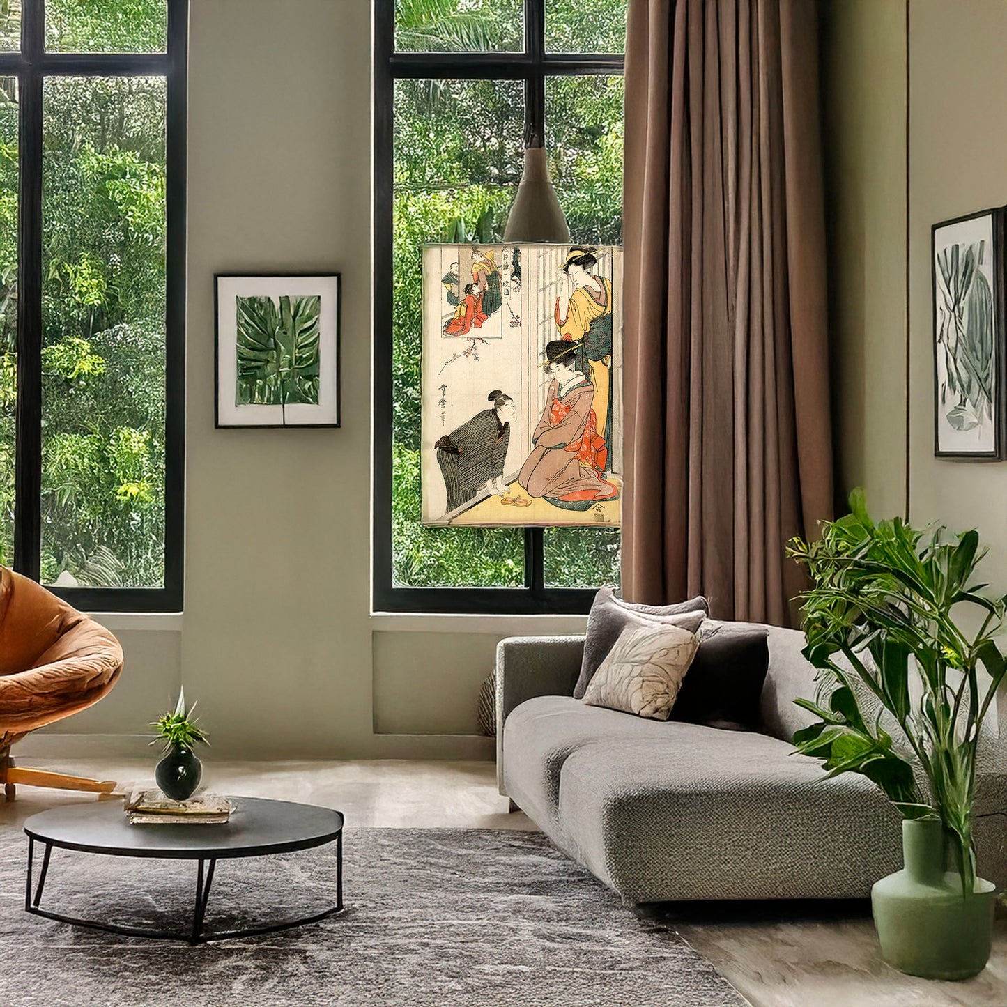 A picture of Nidanme, a mockup of the print leaning against a wall