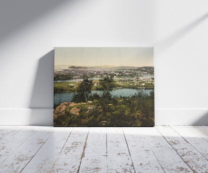 A picture of North Trondhjem, Trondhjem, Norway, a mockup of the print leaning against a wall