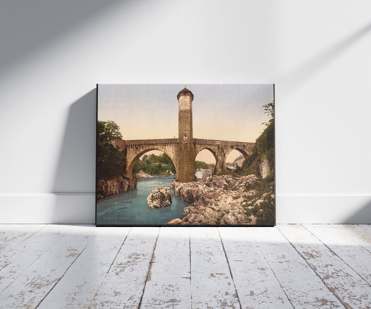 A picture of Old bridge, Orthes (i.e., Orthez), Pyrenees, France